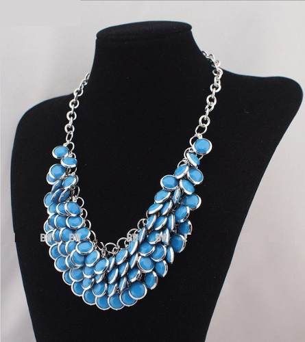 Maxi Colar - Preto - Branco - Colorido - Azul